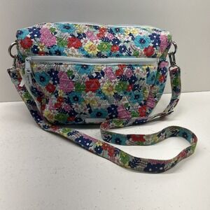 Vera Bradley‎ Far Out Floral Go Ahead Crossbody Bag Purse Adjustable Strap